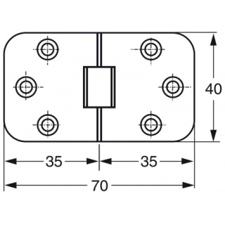 Zawias stołu SEAWORLD 70x40mm ze stali nierdzewnej