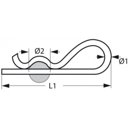 Zawleczka sprężynowa 2 mm PEGUET DIN 11024E A2 AISI304