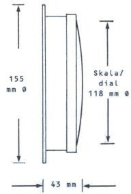 Hanseatic Mosiężny Przechyłomierz Fi 155 mm z Olejowym Tłumikiem Drgań