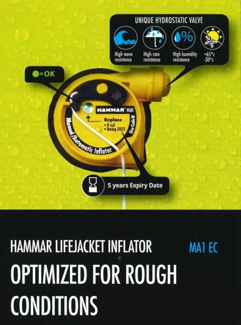 Automatyczna Kamizelka Ratunkowa 150N z hydrostatem Hammar - Granatowa