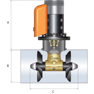 Ster strumieniowy podwójny dziobowy 65kg 3,3KW 12V tunel 185mm
