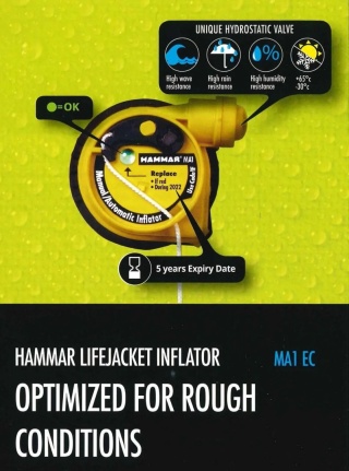 Automatyczna Kamizelka Ratunkowa 150N z hydrostatem Hammar - czerwona