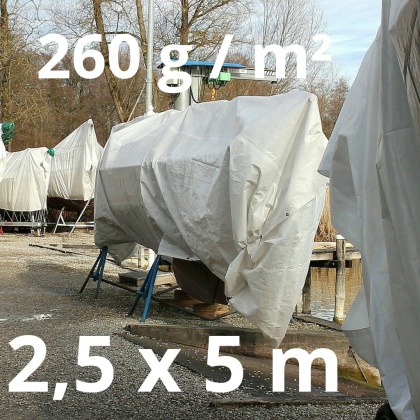 Gruba plandeka 2,5mx 5m z oczkami wzmacniana 260g / m² UV - Wzmocniona plandeka 260g/m²