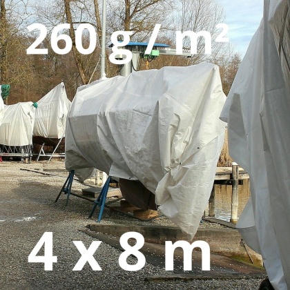 Gruba plandeka 4m x 8m z oczkami wzmacniana 260g / m² UV - Wzmocniona plandeka 260g/m²