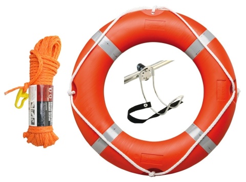 Koło ratunkowe 71 cm 2,5 kg z linką 30 m/8mm i wieszakiem Certyfikat CE MED