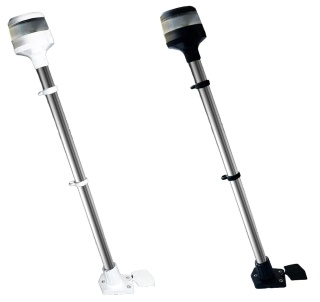 Lampa nawigacyjna LED biała 360° na maszcie 54 cm - CZARNA