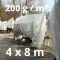 Plandeka 4m x 8m z oczkami półprzezroczysta 200g / m² UV - Wzmocniona plandeka 200g/m²