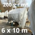 Plandeka 6m x 10m z oczkami półprzezroczysta 200g / m² UV - Wzmocniona plandeka 200g/m²