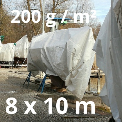 Plandeka 8m x 10m z oczkami półprzezroczysta 200g / m² UV - Wzmocniona plandeka 200g/m²