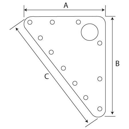 Płytka narożna RUTGERSON RS1102112 z aluminium do żagli 112x140x171mm