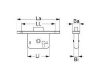 Zamek wpuszczany typu C1 z klamką – komplet uniwersalny