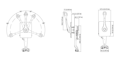 Dzwignia sterowania silnikiem ULTRAFLEX B400 do montażu z boku ze stali nierdzewnej