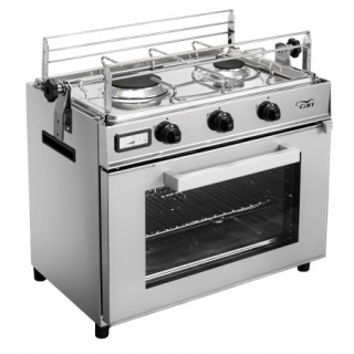 Kuchenka gazowa z zawieszeniem kardanowym z piekarnikiem 19L i 2 polami grzewczymi