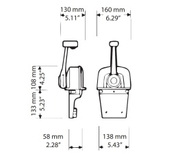 Manetka sterowania silnikiem ULTRAFLEX B65 dla 1 silnika