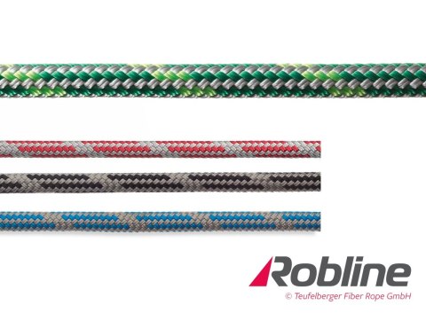 Lina żeglarska ROBLINE Admiral 5000 PES/Dyneema - 8 mm szara regatowa do szotów i fałów