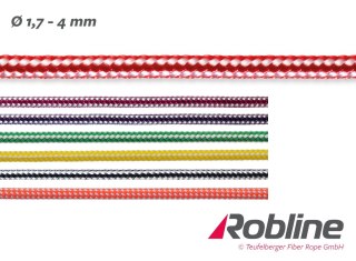Lina żeglarska ROBLINE Dinghy Control PES/Robtec4mmbiały/żółty pes-- 4 mm żółta regatowa do szotów i fałów