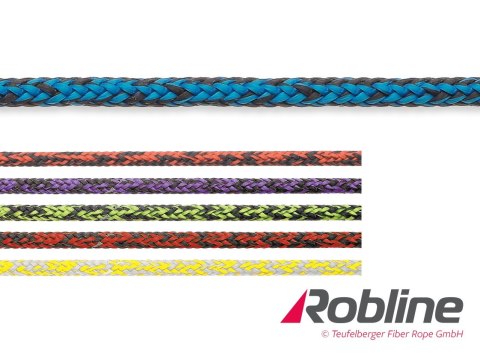 Lina żeglarska ROBLINE Dinghy Polytech PES-Techora/Dyneema - 5 mm czarna regatowa do szotów i fałów