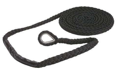 Lina żeglarska ROBLINE Przedłużenie cumownicze PA, tuleja ze stali nierdzewnej, 6 m 14 mm czarna do jachtów