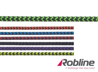 Lina żeglarska ROBLINE Infinity Control Robtec-PES/PES 4mmczarno- 4 mm niebieska regatowa do szotów i fałów