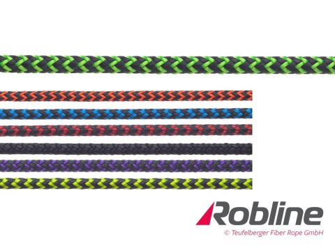 Lina żeglarska ROBLINE Infinity Control Robtec-PES/PES -neonowo-pomarańczowy 4 mm czarna regatowa do szotów i fałów