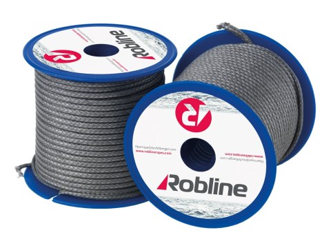 Lina żeglarska ROBLINE Mini szpula Capetown FL-610 Dyneema,, 60 m 12 sztuk. 2.2 mm szara regatowa do szotów i fałów