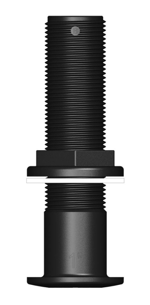 Przejście burtowe TRUDESIGN TD bardzo długie 1" czarne – kompozytowe