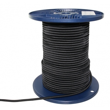 linka żeglarska gumowa ALSTER czarna z elastycznym rdzeniem gumowym