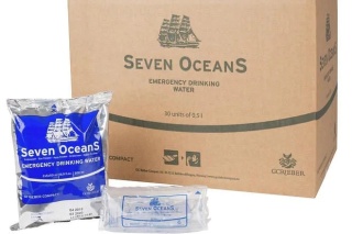Woda pitna Seven Oceans 0,5 L – woda awaryjna do tratw ratunkowych (5 lat)