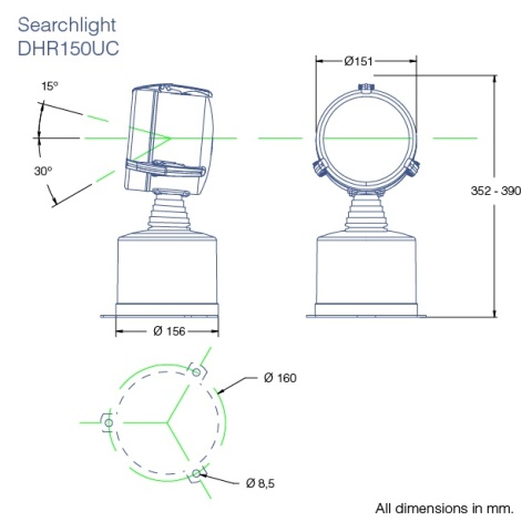 Reflektor zdalnie sterowany DHR 150 LED 10–32V 10W z kontrolerem
