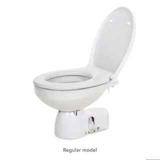Jabsco Quiet Flush E2 24V Kompakt – toaleta elektryczna do łodzi, woda słodka z instalacji - zestaw