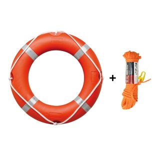 Zestaw ratunkowy – Koło ratunkowe 71 cm 2,5 kg CE MED + linka pływająca 30 m Ø8 mm z karabińczykiem