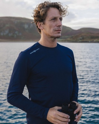 Dri-Fast Long Sleeve Tee - Navy Blue – męska koszulka żeglarska z długim rękawem