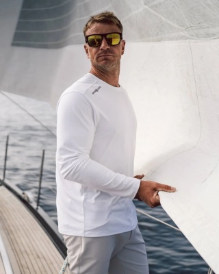 Dri-Fast Long Sleeve Tee - White – męska koszulka żeglarska z długim rękawem