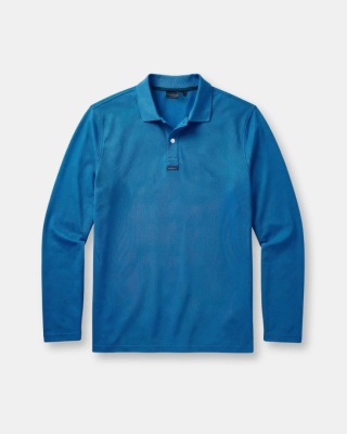 Men's Dri-Fast LS Polo - Cygnet Blue