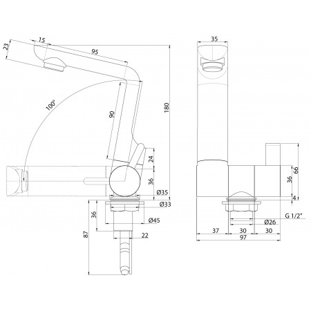 Bateria składana CAN RB1493 do ciepłej i zimnej wody, mikrowyłącznik 12 V