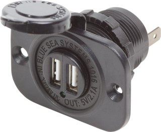 Gniazdo ładowania 2 × USB-A Blue Sea 12/24 V, 2,1 A - BS1016