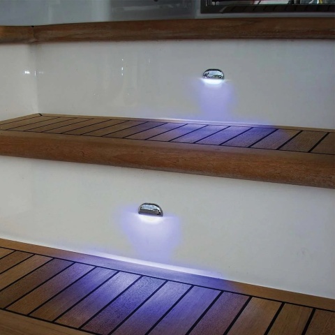 Lampa schodowa LED RGB HELLA Marine APELO 12/24 V, biała maskownica – HL958126531