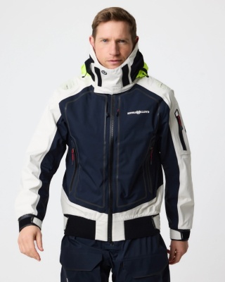 Henri Lloyd Ocean Pro Full Zip Smock Navy Black Off White - sztormiak offshore z pełnym zamkiem
