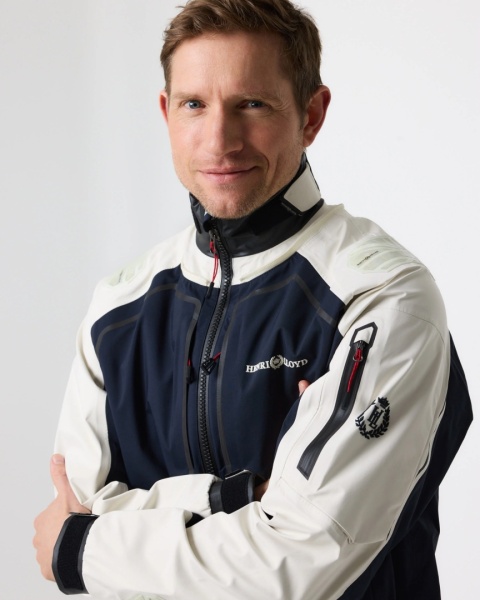 Henri Lloyd Ocean Pro Full Zip Smock Navy Black Off White - sztormiak offshore z pełnym zamkiem