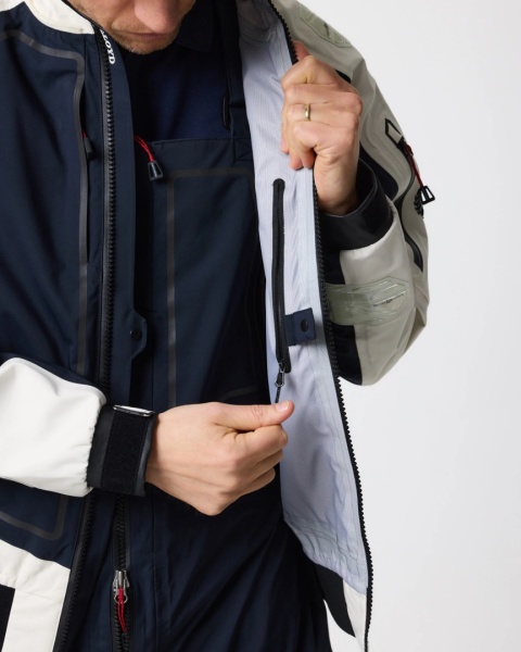 Henri Lloyd Ocean Pro Full Zip Smock Navy Black Off White - sztormiak offshore z pełnym zamkiem