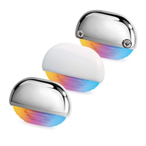 Lampa schodowa LED RGB HELLA Marine APELO 12/24 V, chromowana maskownica – HL958126541