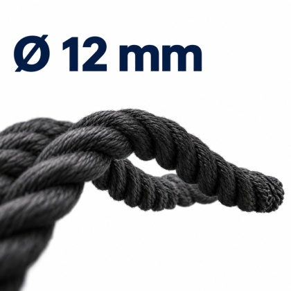 Lina pływająca GLEISTEIN GeoTwist GeoProp 12 mm czarna - cumownicza i holownicza
