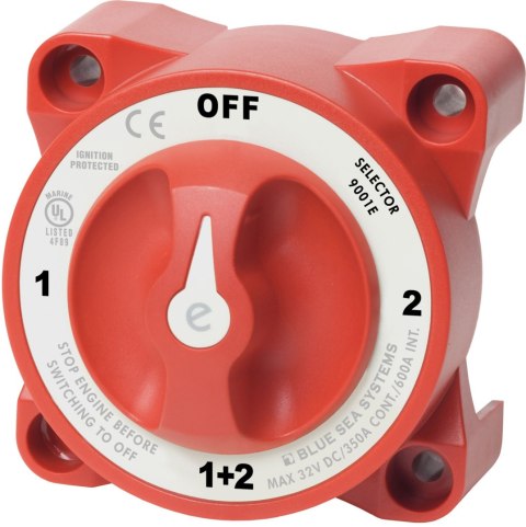 Wyłącznik akumulatora Blue Sea e-Series 1-2-BOTH-OFF, 325 A - BS9001E