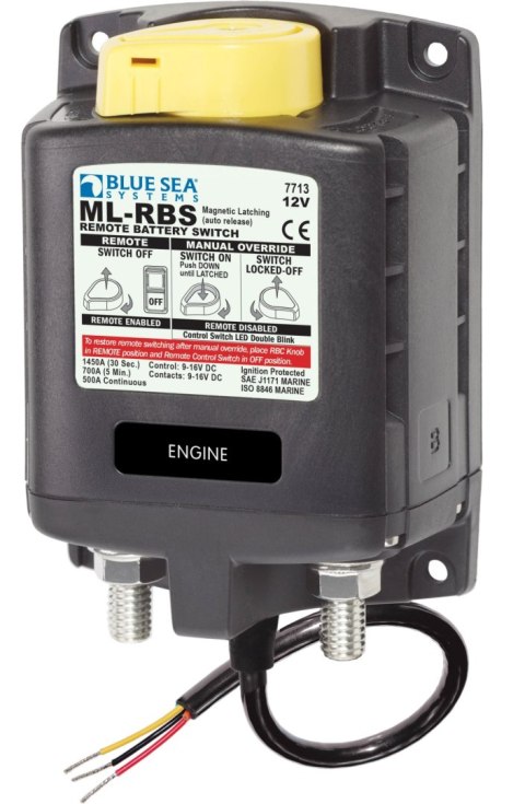 Zdalny wyłącznik akumulatora Blue Sea ML-RBS 500 A, 12 V Auto-Release - BS7713