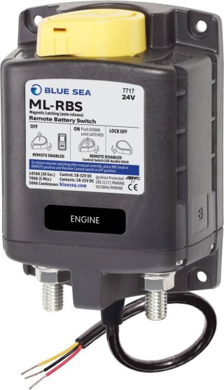 Zdalny wyłącznik akumulatora Blue Sea ML-RBS 500 A, 24 V Auto-Release - BS7717