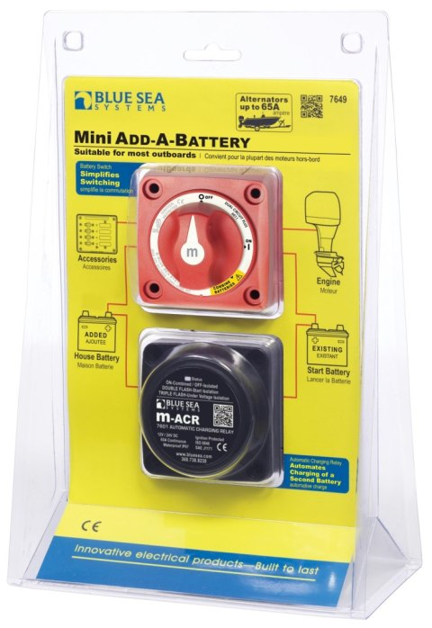 Zestaw Blue Sea Mini Add-A-Battery 65 A do dwóch akumulatorów - BS7649