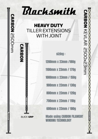 Przedłużacz rumpla Carbon-Kevlar 1200 mm / Ø20 mm / czarny